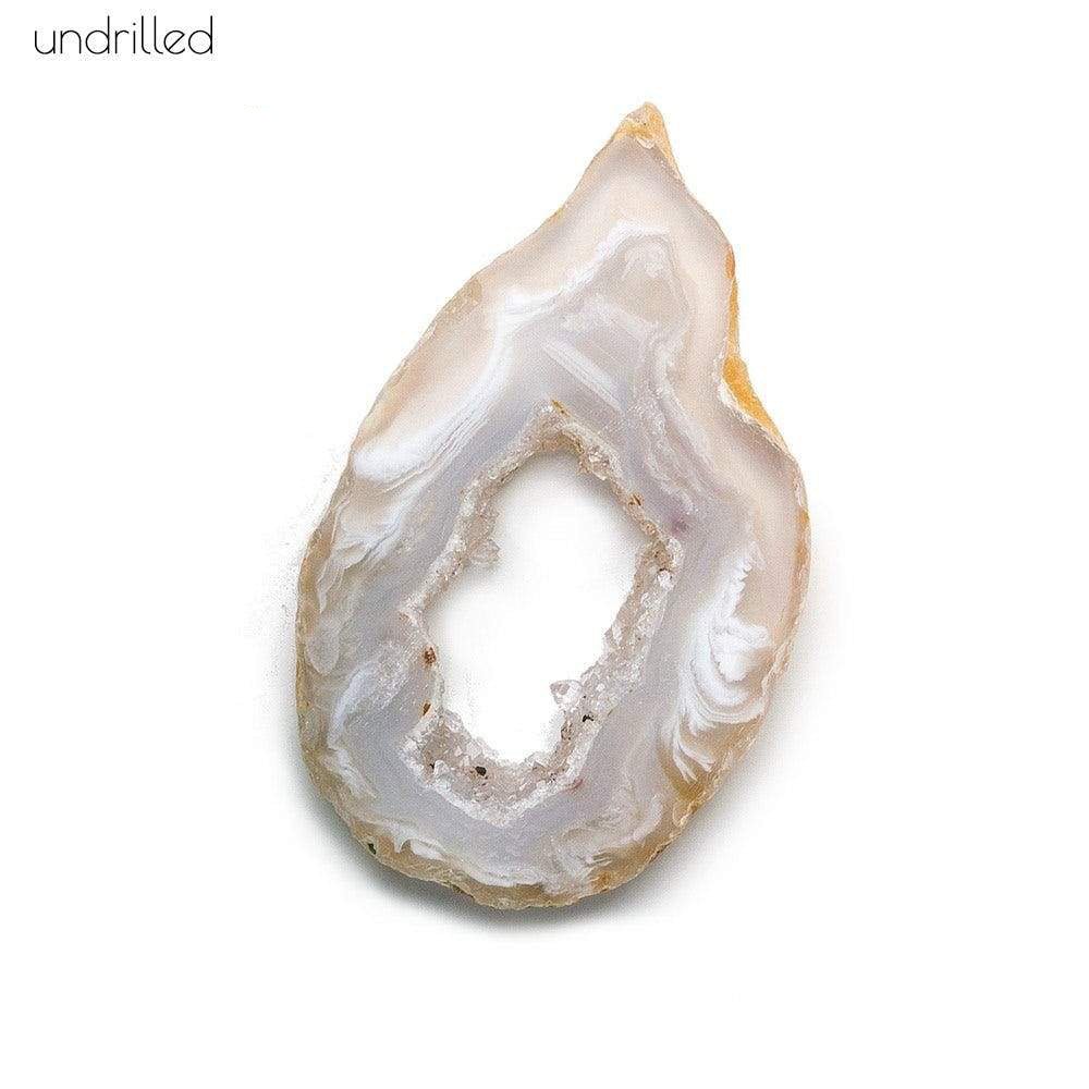 36x20mm Beige & White Color Occo Agate Slice 1 piece