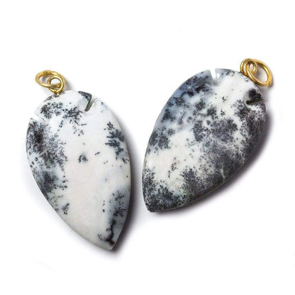 36x20mm Matte Dendritic Opal Matte Arrowhead Focal Pendant 1 piece