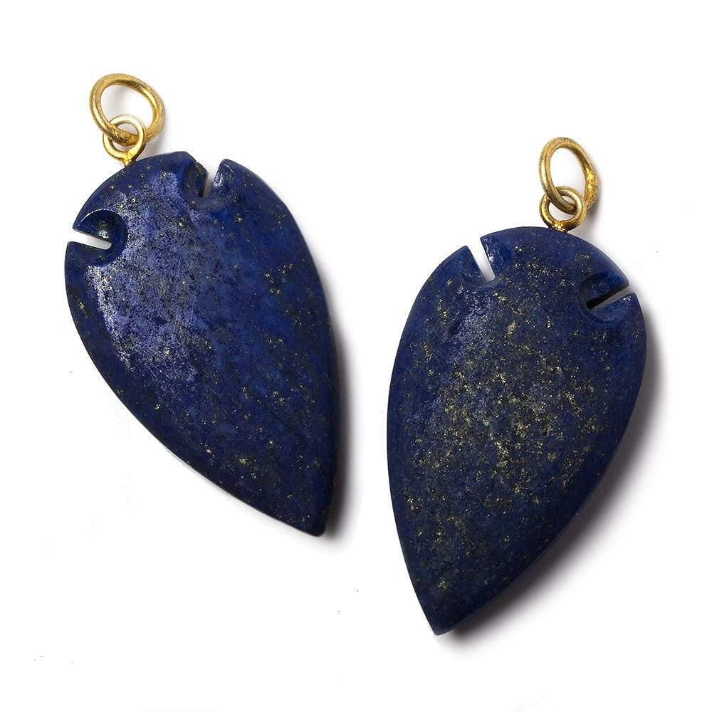 36x20mm Lapis Lazuli Matte Arrowhead Focal Pendant 1 piece