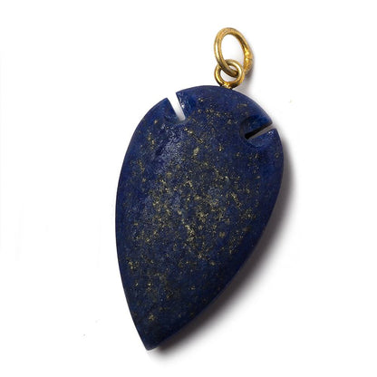 36x20mm Lapis Lazuli Matte Arrowhead Focal Pendant 1 piece
