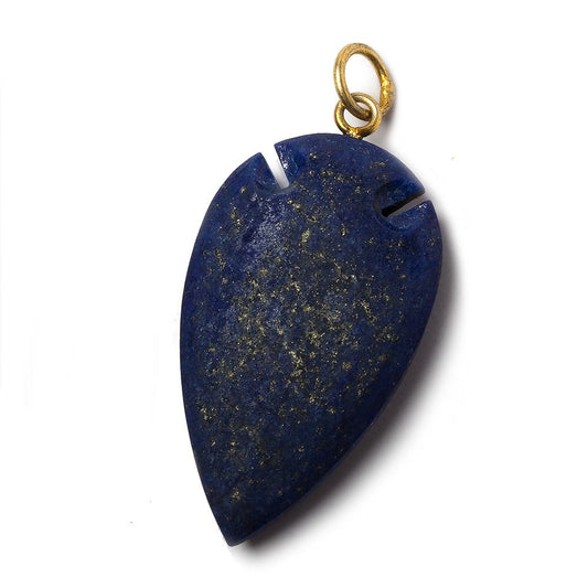 36x20mm Lapis Lazuli Matte Arrowhead Focal Pendant 1 piece