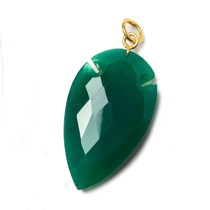 36x20mm Pine Green Onyx Faceted Arrowhead Focal Pendant 1 piece