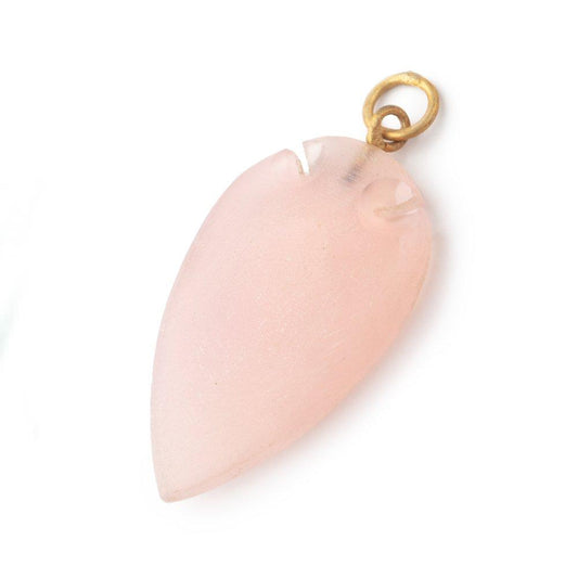 36x20mm Rose Pink Chalcedony Matte Arrowhead Focal Pendant 1 piece