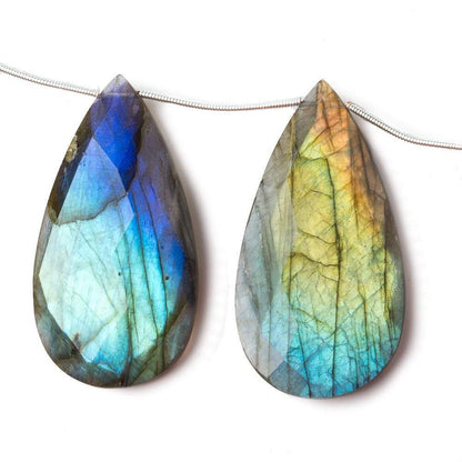 36x22-42x23mm Labradorite faceted pear briolette beads 8 inch 8 pieces A