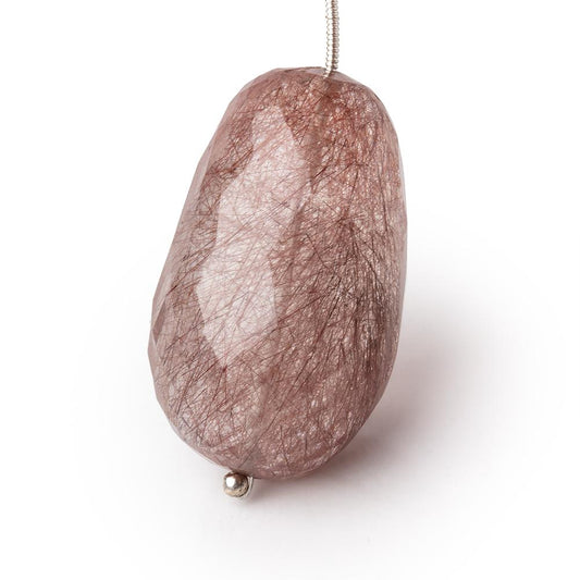 36x22mm Rutilated Quartz Faceted Nugget Focal Bead 1 piece
