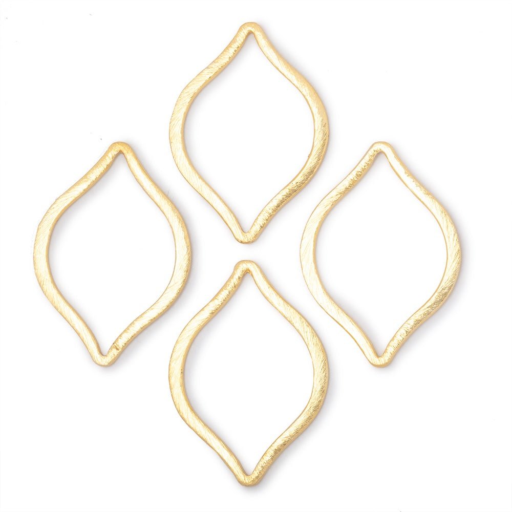 36x26mm Brushed Marquise Charm Set of 4 pieces