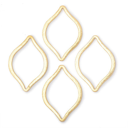 36x26mm Brushed Marquise Charm Set of 4 pieces