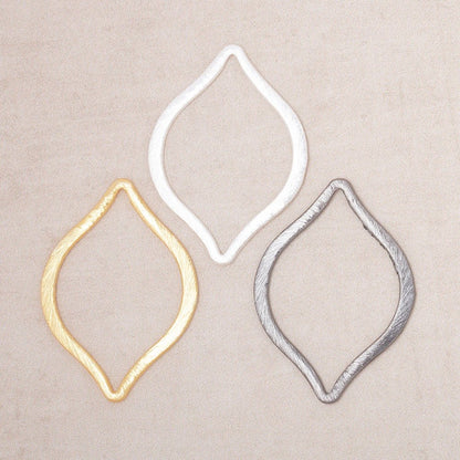 36x26mm Brushed Marquise Charm Set of 4 pieces