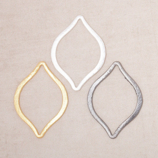 36x26mm Brushed Marquise Charm Set of 4 pieces