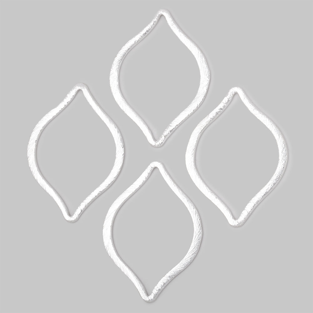 36x26mm Brushed Marquise Charm Set of 4 pieces