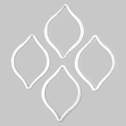 36x26mm Brushed Marquise Charm Set of 4 pieces