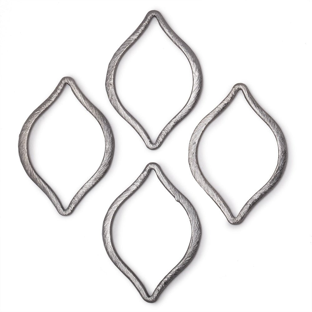 36x26mm Brushed Marquise Charm Set of 4 pieces