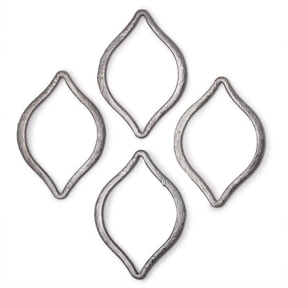 36x26mm Brushed Marquise Charm Set of 4 pieces