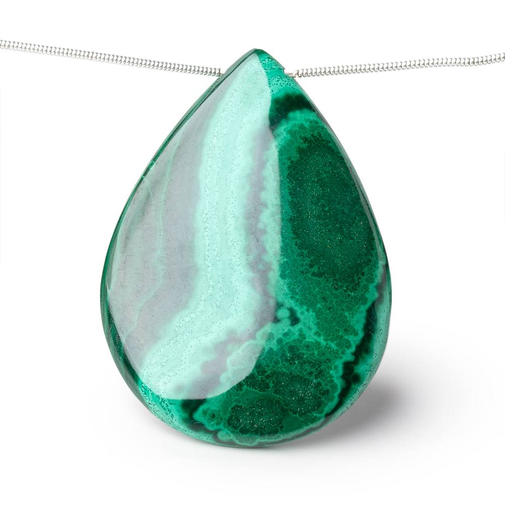 36x27-50x36mm Malachite Plain Pear Briolettes 6 inch 5 Beads