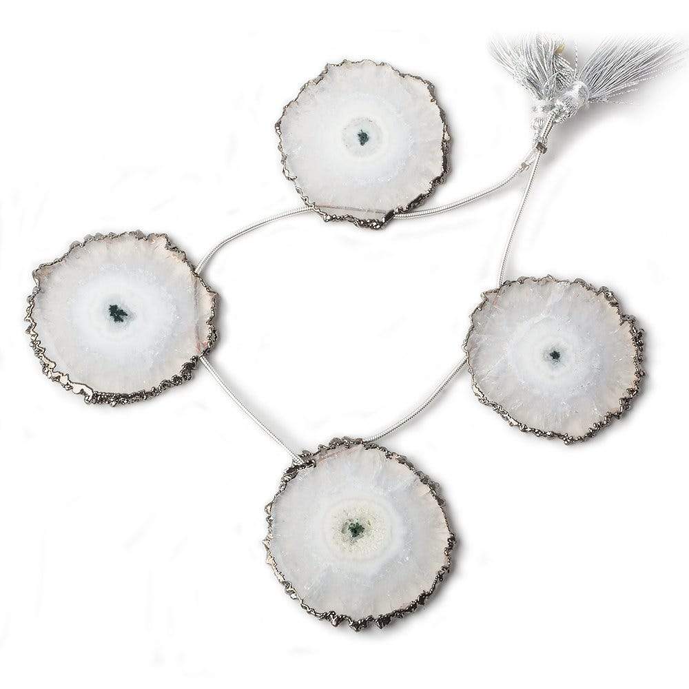 36x36-40x40mm Black Gold Leafed Solar Quartz Slices AAA Grade 4 pieces