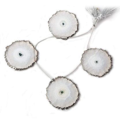 36x36-40x40mm Black Gold Leafed Solar Quartz Slices AAA Grade 4 pieces