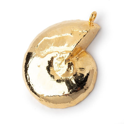 37.5x32mm Gold Leafed Ammonite Fossil Pendant 1 focal piece