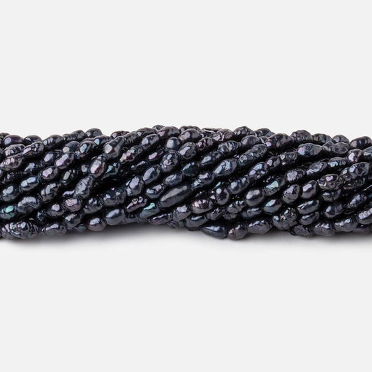 4x3mm Black Baroque Freshwater Pearl beads 15.5 inch 100 pieces