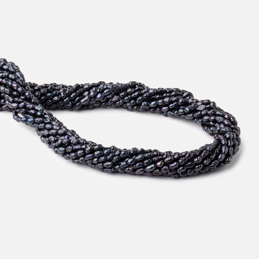 4x3mm Black Baroque Freshwater Pearl beads 15.5 inch 100 pieces