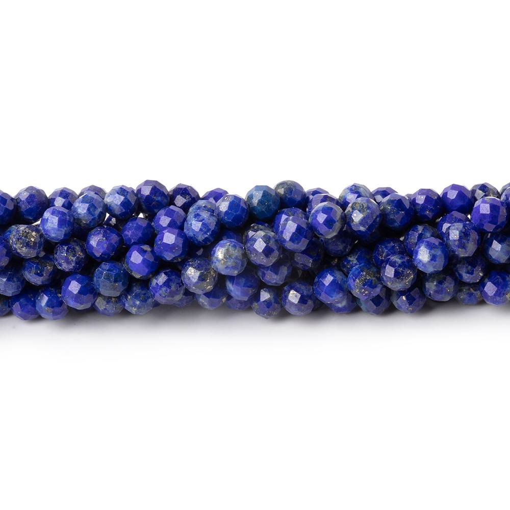 3.7mm Lapis Lazuli Micro Faceted Round Beads 12.5 inch 88 pieces