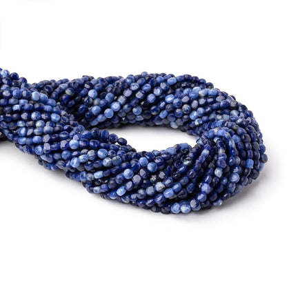 3.7mm Sodalite Checkerboard Faceted Calibrated Coins 12.5 inch 90 Beads