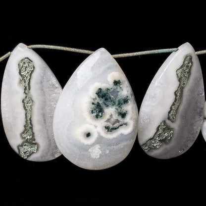 37x27-45x31mm Peacock Solar Quartz faceted pear beads 8 inch 7 pieces AAA