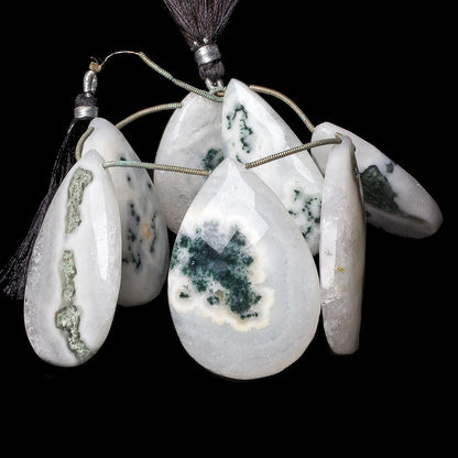 37x27-45x31mm Peacock Solar Quartz faceted pear beads 8 inch 7 pieces AAA