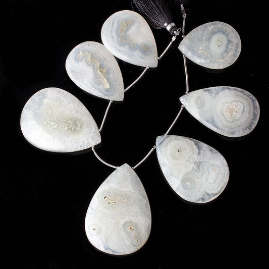 37x28-53x37mm Solar Quartz Faceted Pear Beads 9 inch 7 pcs