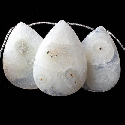 37x28-53x37mm Solar Quartz Faceted Pear Beads 9 inch 7 pcs