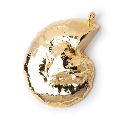 37x31mm Gold Leafed Ammonite Fossil Pendant 1 focal piece