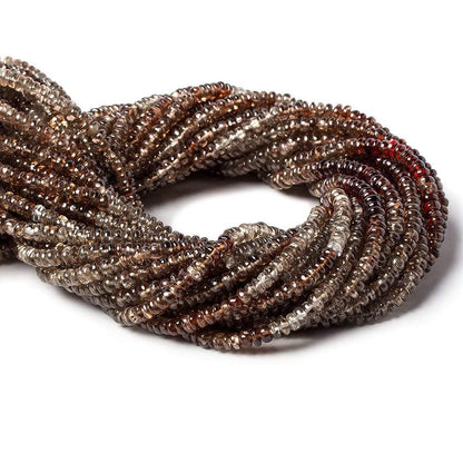 3.8-4mm MultiColor Zircon Plain Rondelle Beads 13 inch 175 pieces