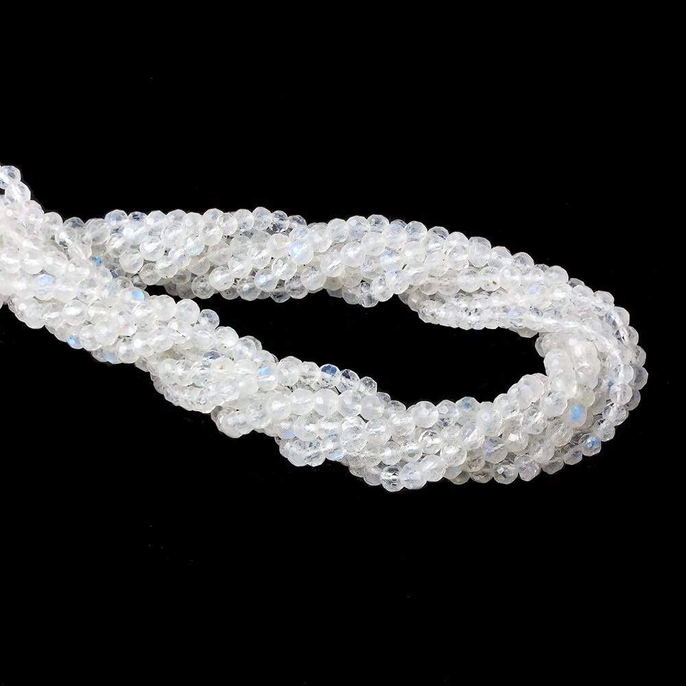3.8mm Rainbow Moonstone Faceted Round Beads 14 inch 80 pieces