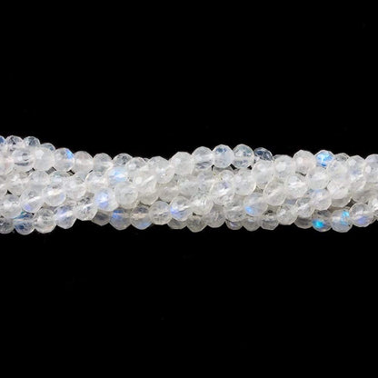 3.8mm Rainbow Moonstone Faceted Round Beads 14 inch 80 pieces