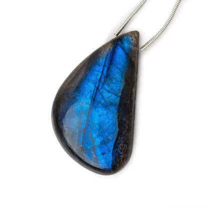 38x22x7mm Neon Blue Labradorite fancy shape focal bead 1 piece