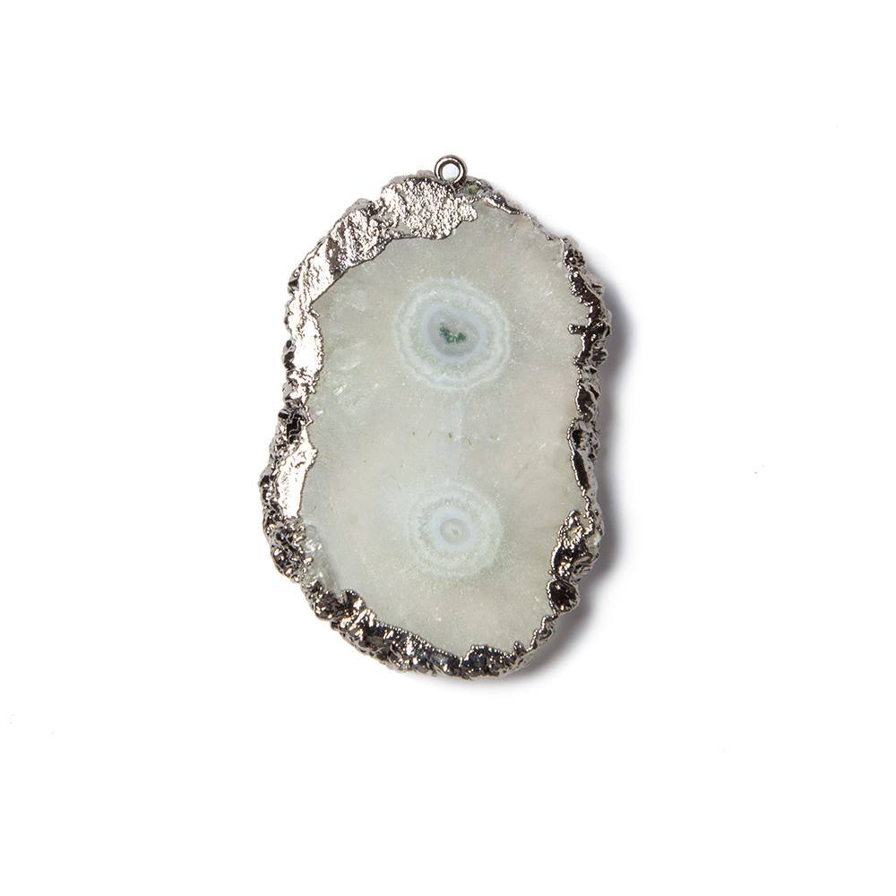 38x25mm Black Gold Leaf Edged Solar Quartz Stalactite Pendant 1 piece