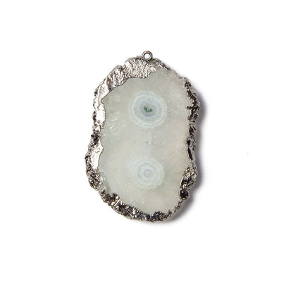 38x25mm Black Gold Leaf Edged Solar Quartz Stalactite Pendant 1 piece