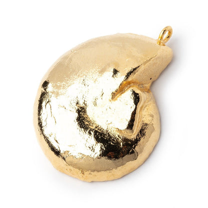 38x32mm Gold Leafed Ammonite Fossil Pendant 1 focal piece