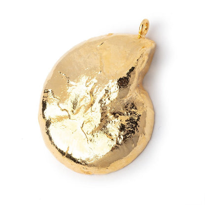 38x32mm Gold Leafed Ammonite Fossil Pendant 1 piece