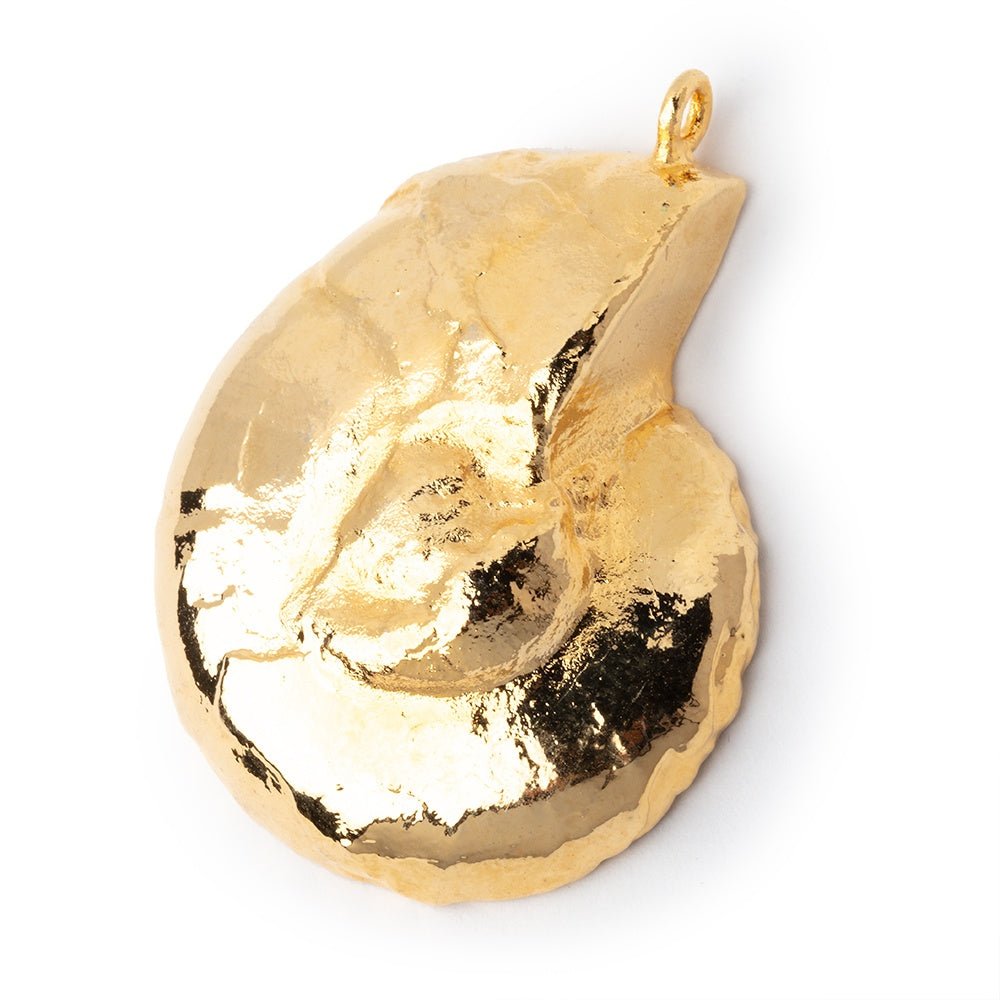 39.5x33.5mm Gold Leafed Ammonite Fossil Pendant 1 piece