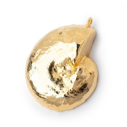 39.5x33mm Gold Leafed Ammonite Fossil Pendant 1 focal piece