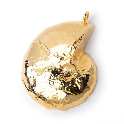 39.5x33mm Gold Leafed Ammonite Fossil Pendant 1 piece