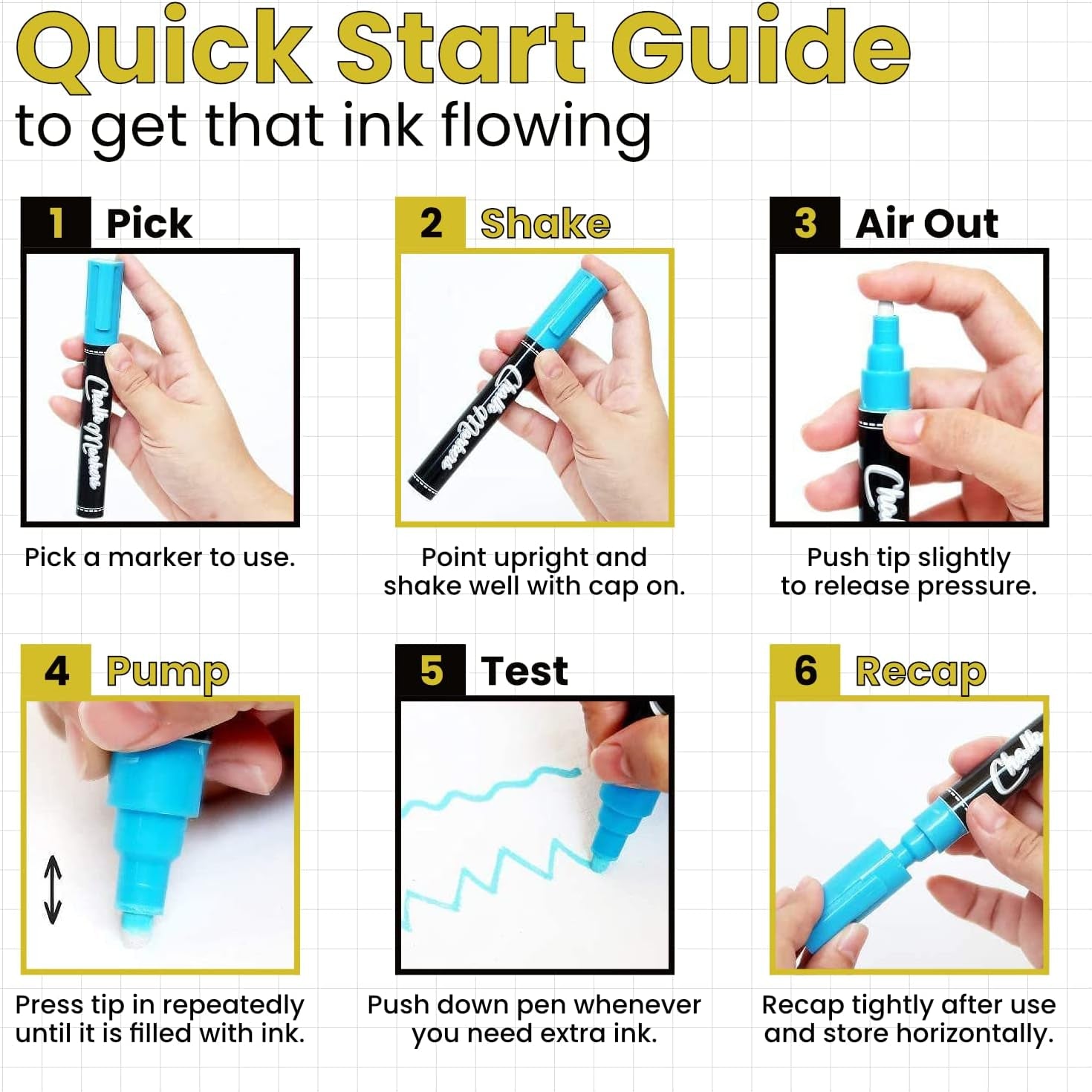 Metallic Chalk Markers (2 Pack) Liquid Chalk Pens for Blackboards, Chalkboard, Bistro Menu, Window Markers for Cars - Wet Wipe Erasable - 15Mm Jumbo Nib