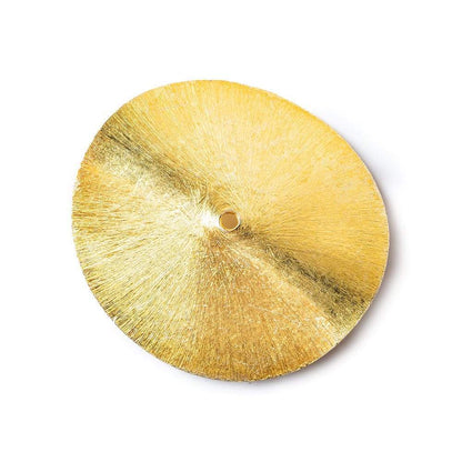 39mm 22kt Gold plated Copper Brushed Wavy Disc Set of 2 pieces