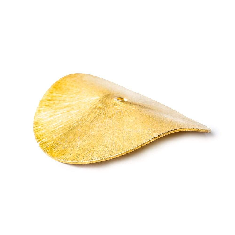 39mm 22kt Gold plated Copper Brushed Wavy Disc Set of 2 pieces