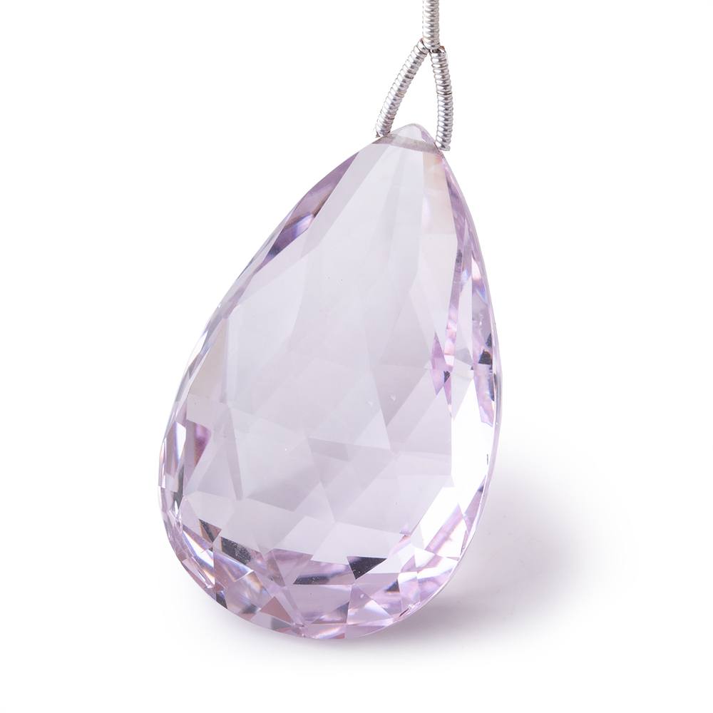 39x25x18mm Pink Amethyst Faceted Pear Focal Bead AAA