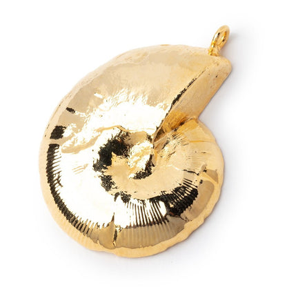 39x33mm Gold Leafed Ammonite Fossil Pendant 1 piece