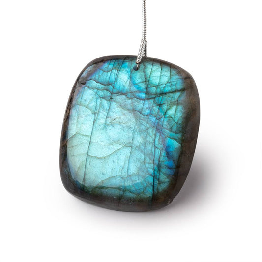 39x35x9mm Labradorite Plain Cushion Pendant 1 AAA Focal