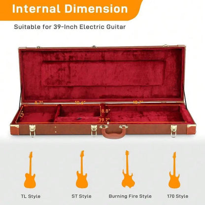 Hard Shell Wooden Case for Electric Guitar Protection