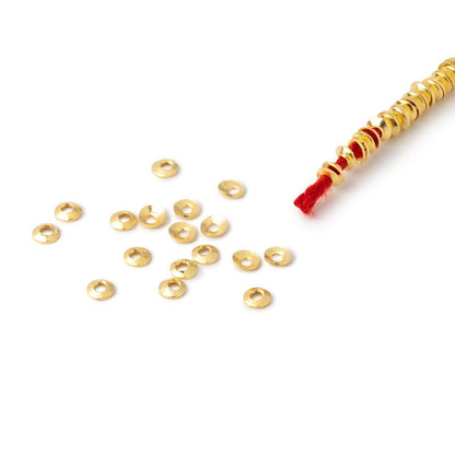 3mm 22kt Gold Plated Copper Plain Bead Cap 8 inch 380 pieces