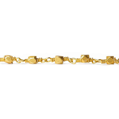 3mm 22kt Gold plated Faceted Nugget Gold plated Chain by the foot
